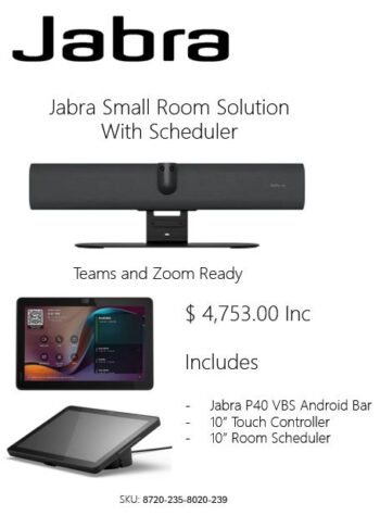 Jabra P40 VBS Touch Controler and Room Scheduler
